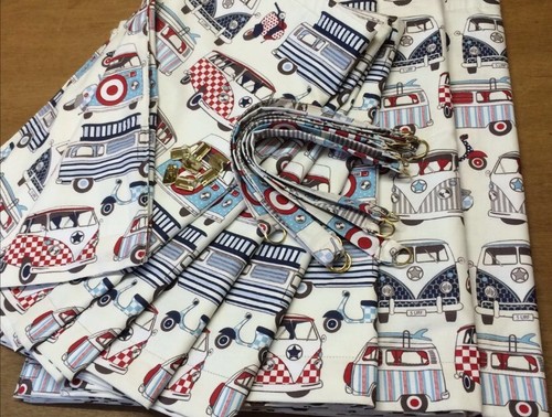 Happy camper blue fabric - happy, both