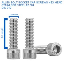 M4 x 60mm CAP HEAD ALLEN BOLTS
