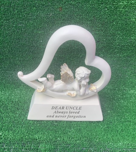 Memorial cherub angel heart - in,