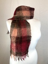 Mulberry Company - Women's Pink and Brown Check, Wool & Mohair Scarf