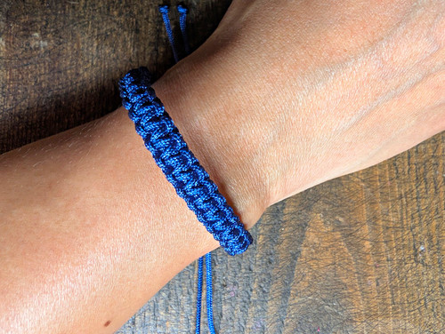 Navy macrame bracelet with - bracelet,