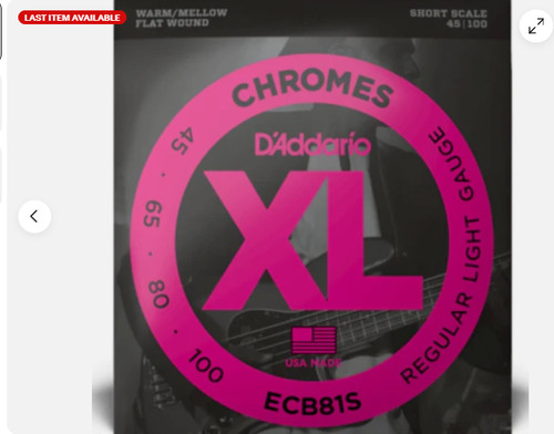 Addario ecb81s chromes - d'addario, bass