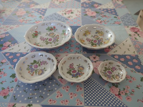 Vintage pierced china plates - vintage,