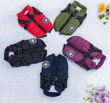Large Pet Dog Jacket With Harness Winter Warm Waterproof For All Sizes