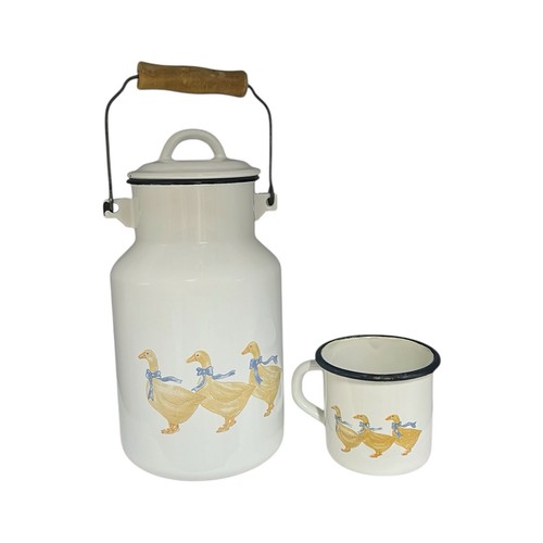 Vintage french enamel - vintage, milk