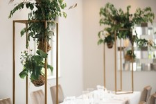 gold florist metal stand centrepieces