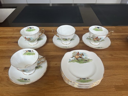 Bone china hunting tea - bone,