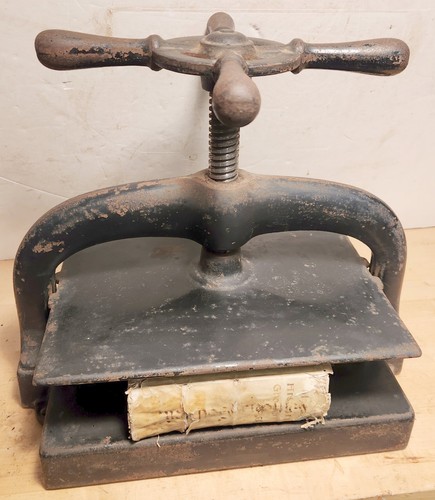 Cast iron book press - iron, antique