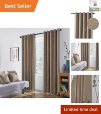 Elegant Mocha Blackout Eyelet Curtains – Energy-Efficient Thermal Insulation