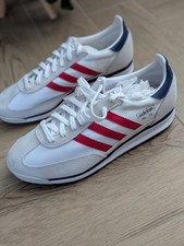 Adidas SL 72 RS shoes in a white and grey colorway with red stripes. Size UK 9.5