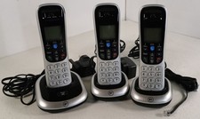 BT 2200 Trio Cordless Phones with Bases & Power Adapters – Silver/Black DECT Set