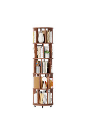 5Tier Wood Rotating Bookshelf