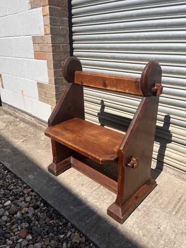 Antique oak settle bench hall - antique,