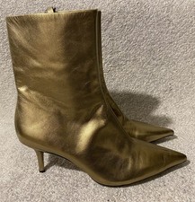 NEW ZARA metallic gold leather