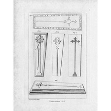 Gravestones from Essex, Sussex, Isle of Man - Antique Engraved Print 1787