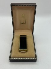 Dunhill Rollagas cased vintage Pocket Lighter Gold Tone Black Lacquer Design