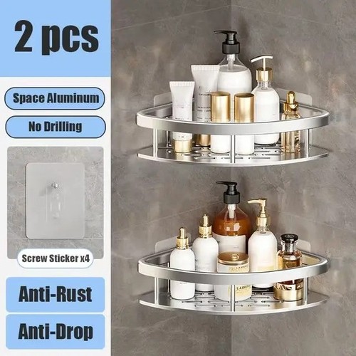 Drill bathroom shelf - no-drill, shower