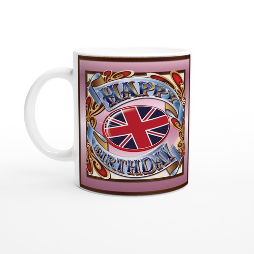 Happy birthday tea mug - happy,