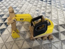 Wooden Digger Vehicle Toddler Toy by Tidlo,  Caterpillar Tracks missing - used