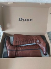 Dune Tan Leather Knee High