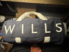 Jack Wills Canvas Duffle Bag Gym Canvas Blue  Zip Weekender