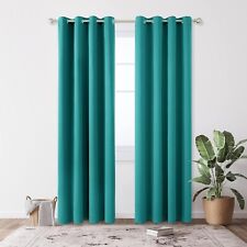 Deconovo Thermal Insulated Eyelet Blackout Curtains Bedroom 90x108 Turquoise x2