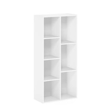 Furinno LUDER Book Shelf, 7-Cube Bookshelf, Bookcase, White