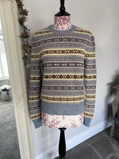 New Polo Ralph Lauren Colourful Fair Isle Festive Cashmere Silk Jumper Size S