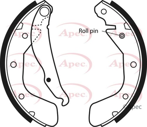 Apec brake shoes rear - shoes, 1605812