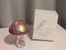 Heron Glass mushroom red/pink  with original sticker and in original box - 9cm