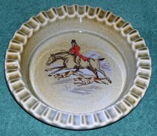 WADE CERAMICS - Large Porcelain Bowl, 6" Diameter, Hunter w/ Horse and Dogs