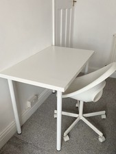 IKEA White LAGKAPTEN desk / table and LOBERGET Chair Set