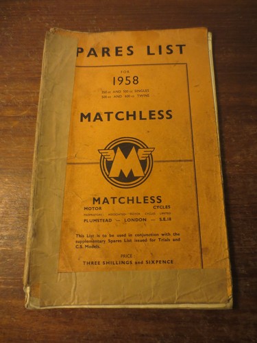 1958 matchless 350 500 singles - matchless,