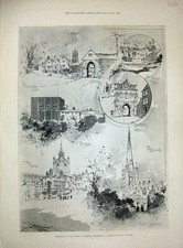 Original Old Antique Print