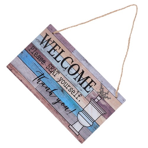 Wooden welcome plaque - plaque, hanging