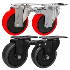 100mm Heavy Duty Swivel Castor Wheels for Trolleys, Carts, Furniture & Equipment