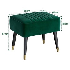 Modern Velvet Armchair with Footstool and Lumbar Pillow Wing Back Accent Chair