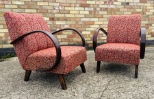 Pair of Halabala Art Deco armchairs model H410 Recently Recovered UK Dealer