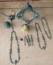 Hanging Oil Lamp Brass and