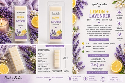 Lemon lavender wax - lemon, melts