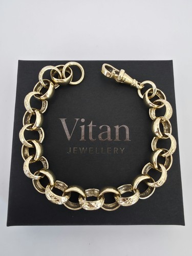 9ct gold belcher bracelet - gold, half