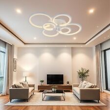 Modern Chandelier Lamp White Frame LED Ceiling Light Living Room Pendant Lights