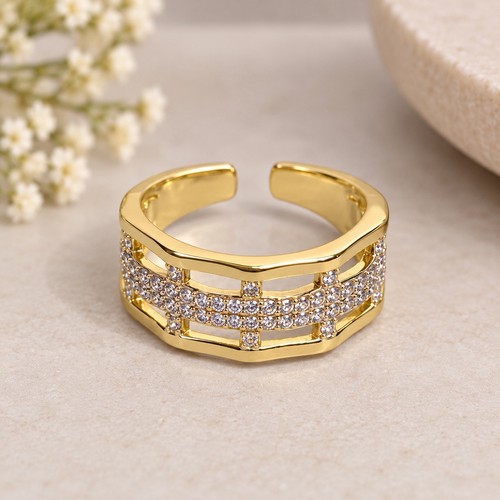 Gold tone clear - tone, stone
