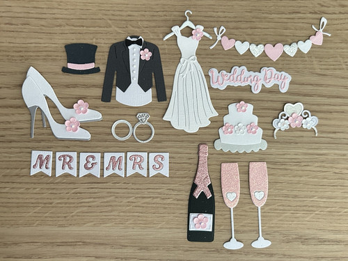 Pink white wedding - &,
