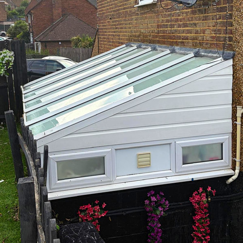 White upvc glazed roof - white,