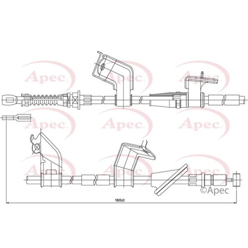 Apec handbrake cable left rear - apec,