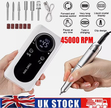 45000RPM Cordless Electric Nail Drill Machine E File Manicure LED Art Drill Kits