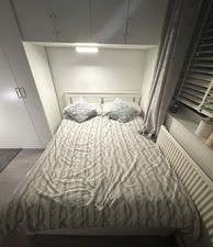 Modern ikea white double bed - ikea,