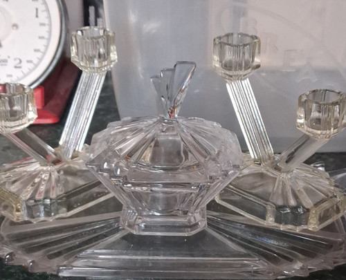 Clear pressed glass art - clear,