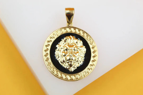 18k gold filled black - gold, lion